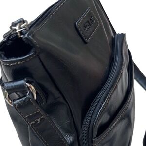 RELIC Black Faux Leather Crossbody Shoulder Bag Adjustable Strap Zipper Pockets